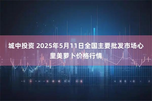城中投资 2025年5月11日全国主要批发市场心里美萝卜价格行情