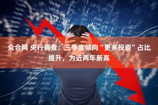 众合网 央行调查：三季度倾向“更多投资”占比提升，为近两年新高